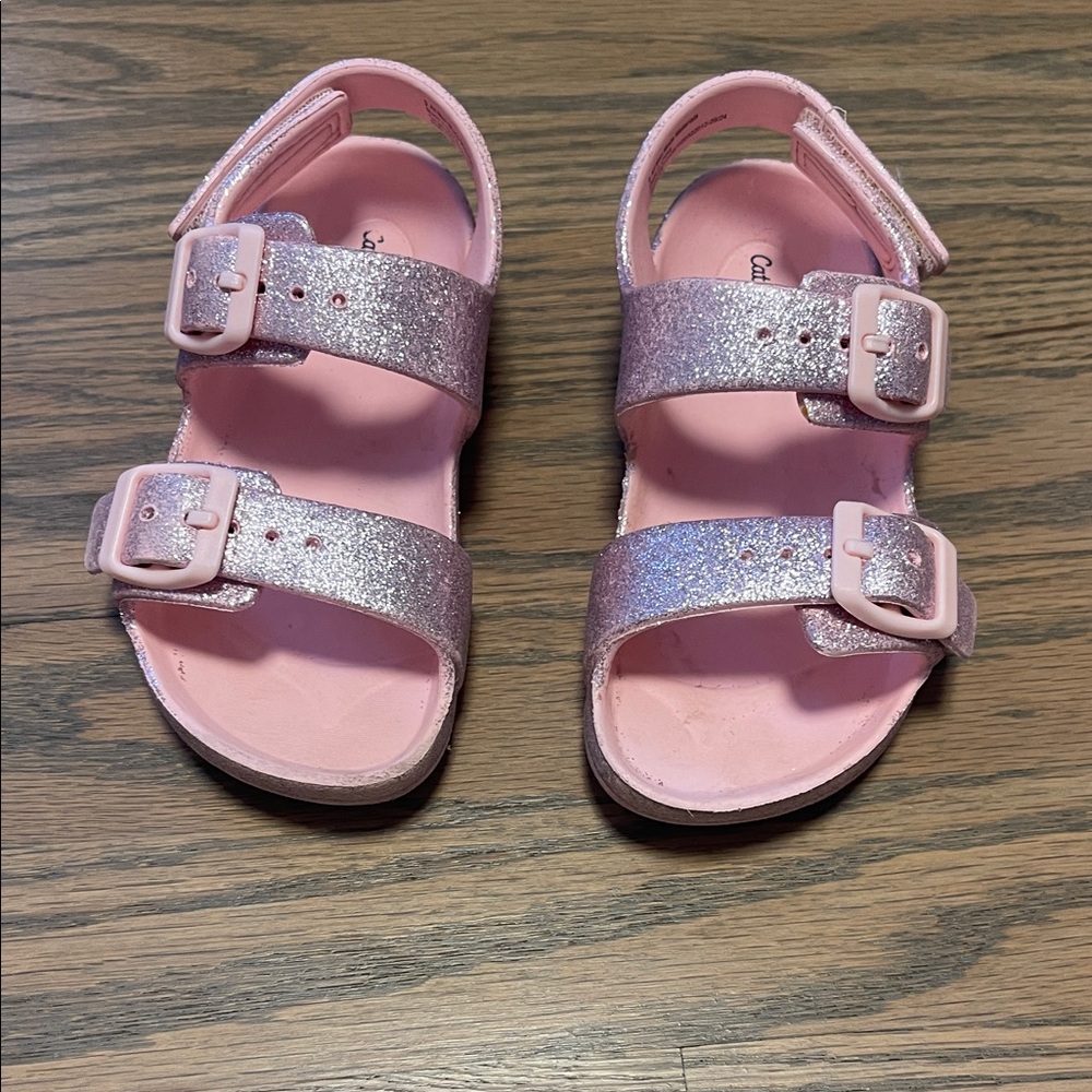 Cat & Jack Unicorn Sandals - glitter Pink sandals - Picture 7 of 11